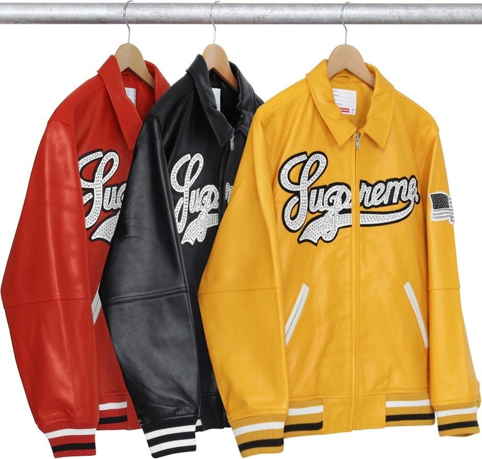 Uptown Studded Leather Varsity Jacket